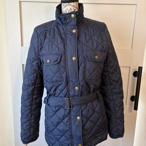 Gap Quilted Navy Utility Jacket with Belt